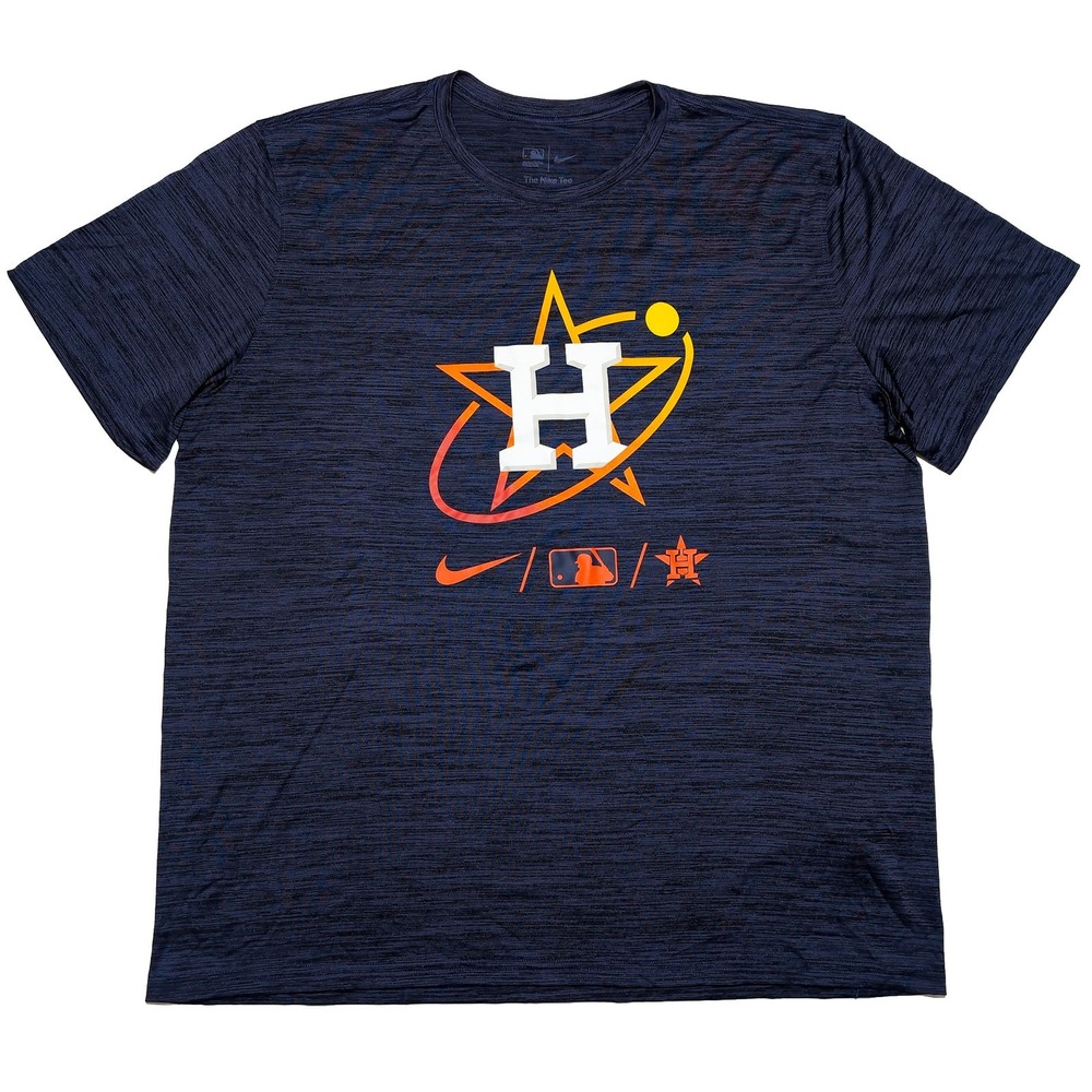 NIKE Houston Astros Shirt Mens XXL Blue Excellent Dri-FIT MLB Performance Tee